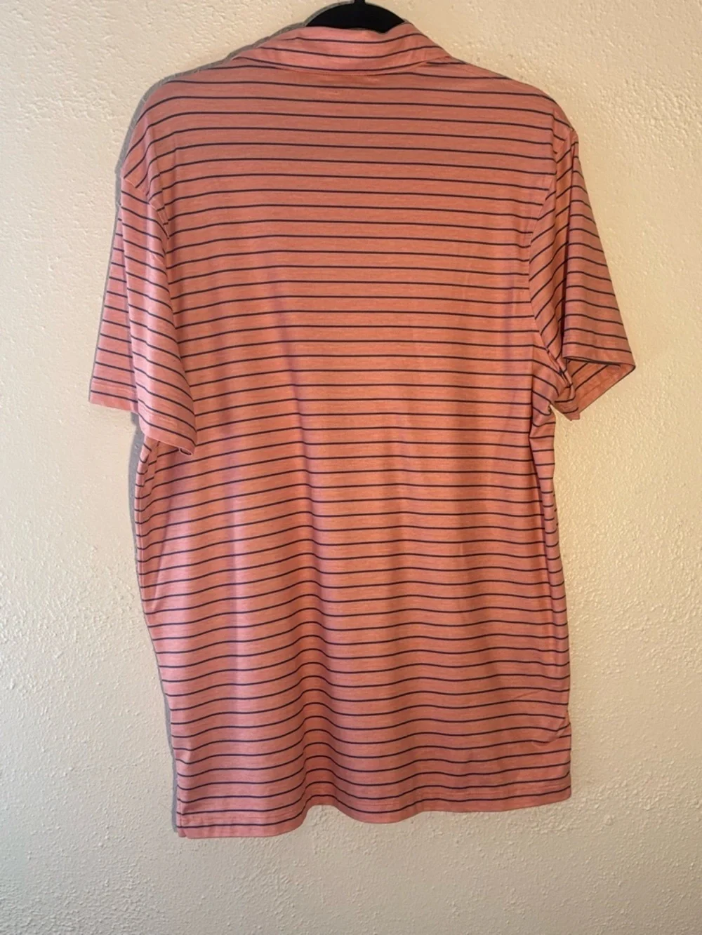 J.Crew Performance Pink & Blue Striped Short Sleeve Polo Shirt Men’s Size L